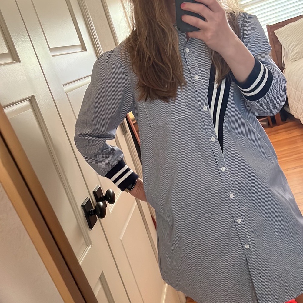 WENNA SHIRT TUNIC DRESS Joh Apparel medium - blue stripes
